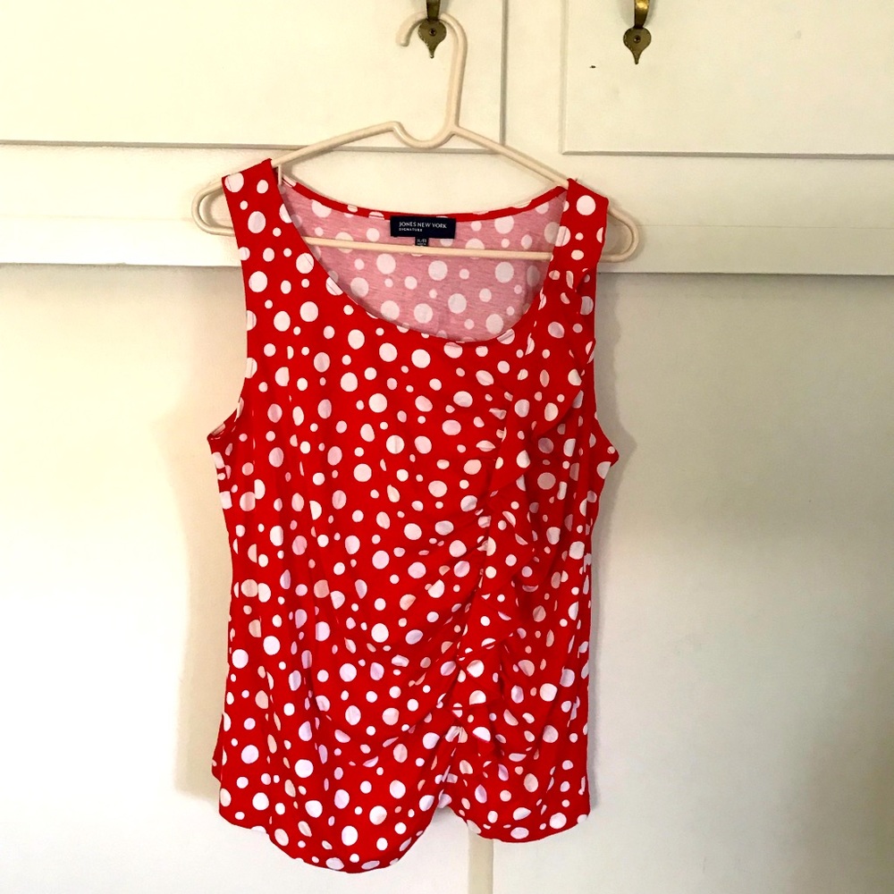 Red and White Polkadot Blouse